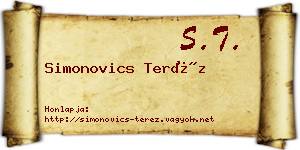 Simonovics Teréz névjegykártya